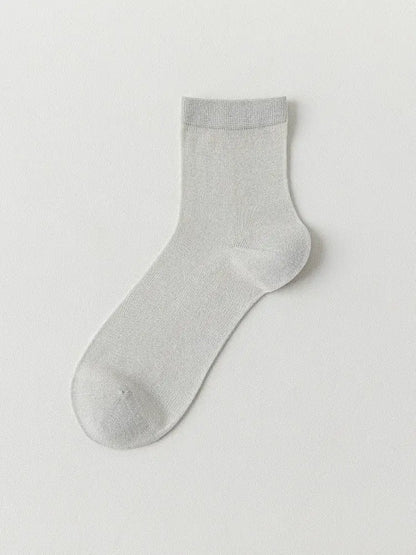 Chaussettes basses décontractées en soie douce (4 paires) - Gris - EU38-45 (US5-11) - image 4