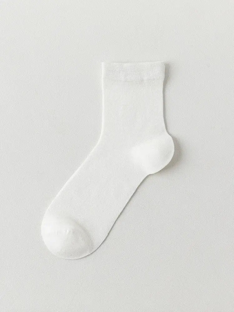 Chaussettes basses décontractées en soie douce (4 paires) - Blanc - EU38-45 (US5-11) - image 5