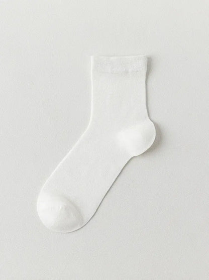 Chaussettes basses décontractées en soie douce (4 paires) - Blanc - EU38-45 (US5-11) - image 5