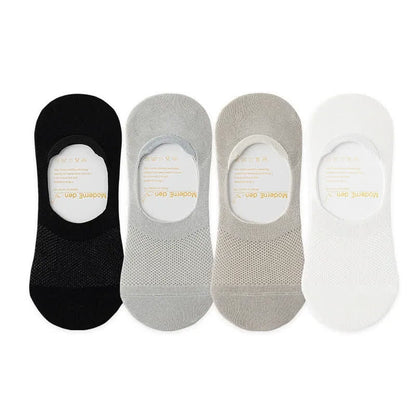 Chaussettes invisibles en soie (4 paires) - Multicolore - EU38-45 (US5-11) - image 1