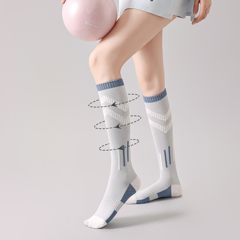 Chaussettes de compression géométriques à blocs de couleur (3 paires) - image 1