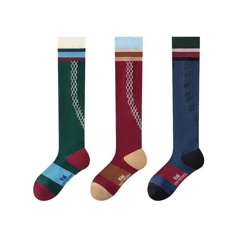 Chaussettes de compression côtelées (3 paires) - Multicolore - EU36-40(US3-7) - image 4
