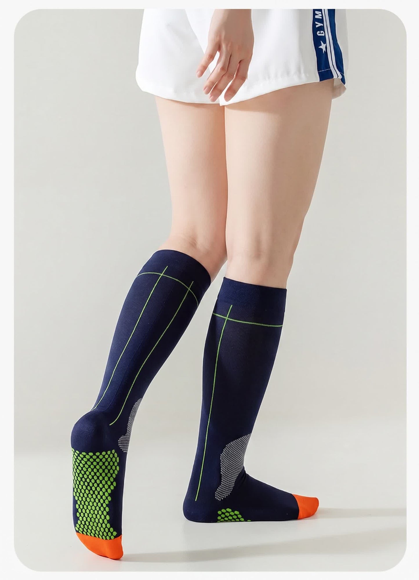 Chaussettes de compression à rayures sportives (2 paires) - image 2