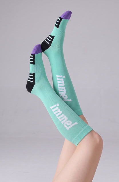 Chaussettes de compression à rayures sportives (2 paires) - Vert - EU36-40(US3-7) - image 6