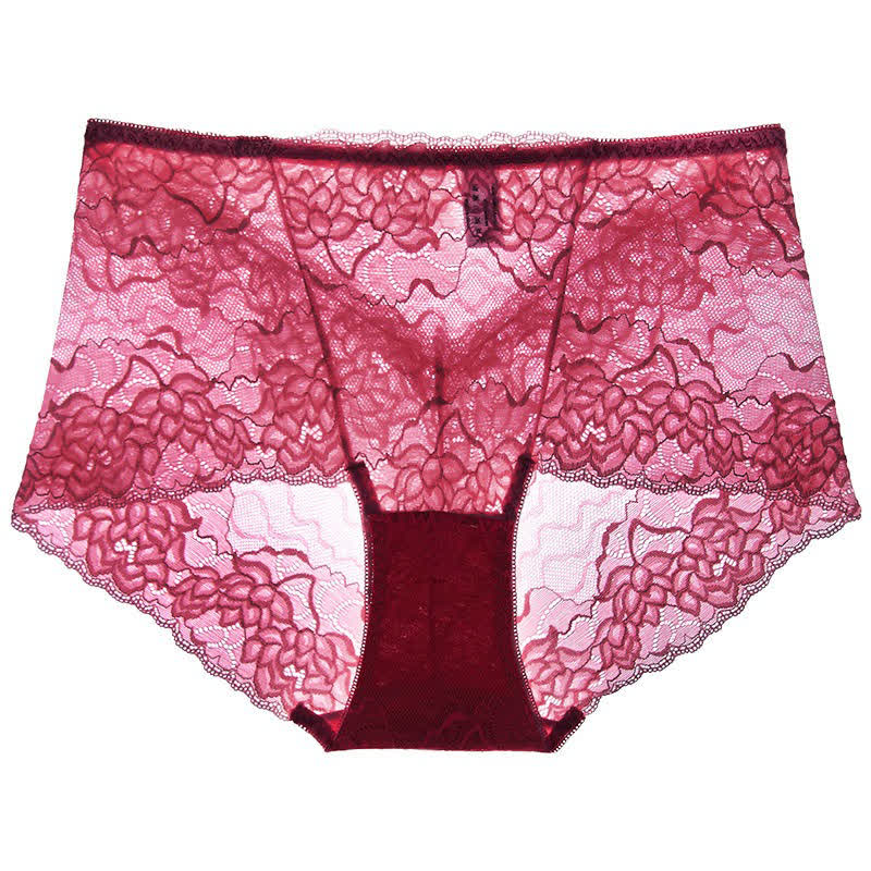 Culotte taille basse en dentelle florale (lot de 3) - Vin - 2XL - image 5