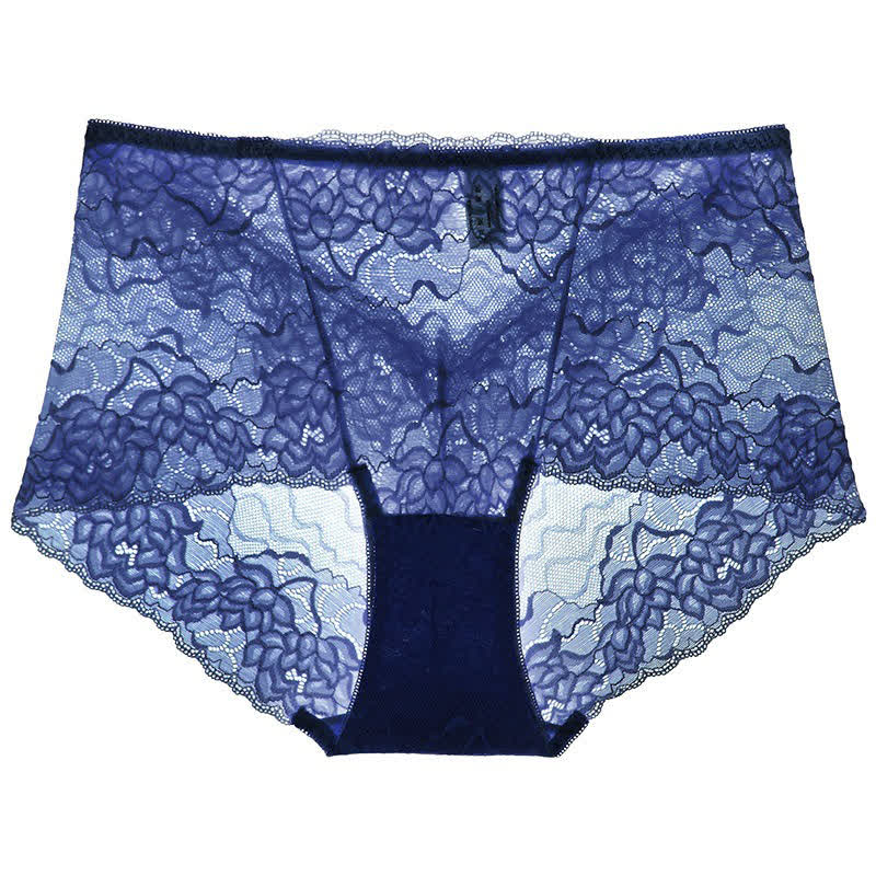 Culotte taille basse en dentelle florale (lot de 3) - Bleu foncé - 2XL - image 6