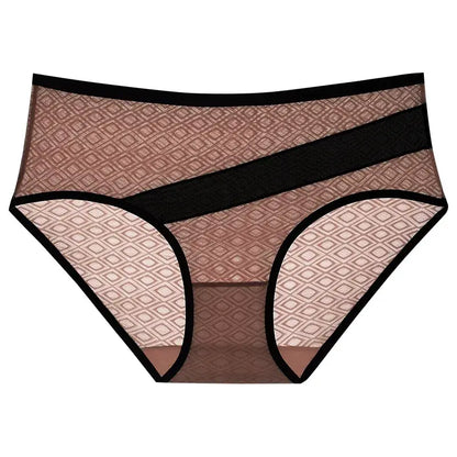 Culottes à bordure en maille diamant (paquets de 3) - Brun - 2XL - image 5