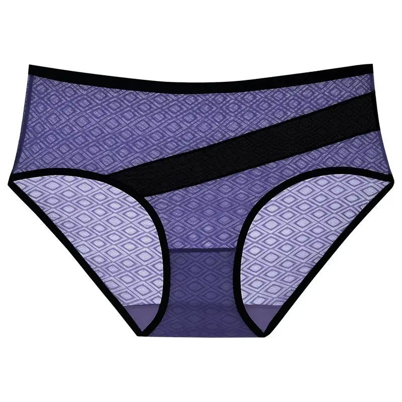 Culottes à bordure en maille diamant (paquets de 3) - Bleu - 2XL - image 2