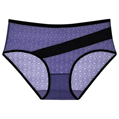 Culottes à bordure en maille diamant (paquets de 3) - Bleu - 2XL - image 2