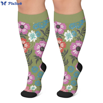 Chaussettes de compression Bold Blossom grandes tailles - image 3