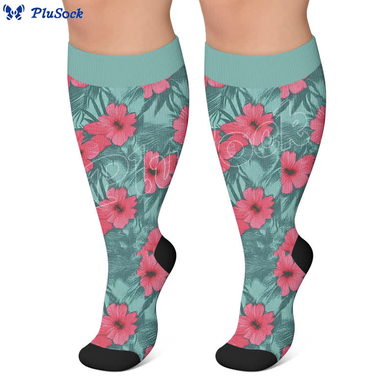 Chaussettes de compression Bold Blossom grandes tailles - image 4