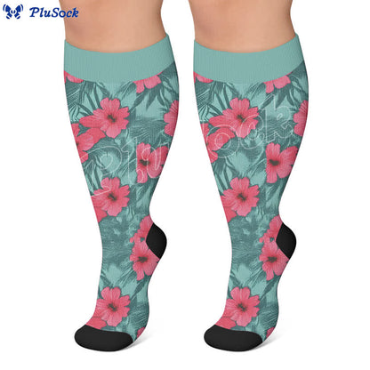 Chaussettes de compression Bold Blossom grandes tailles - image 4