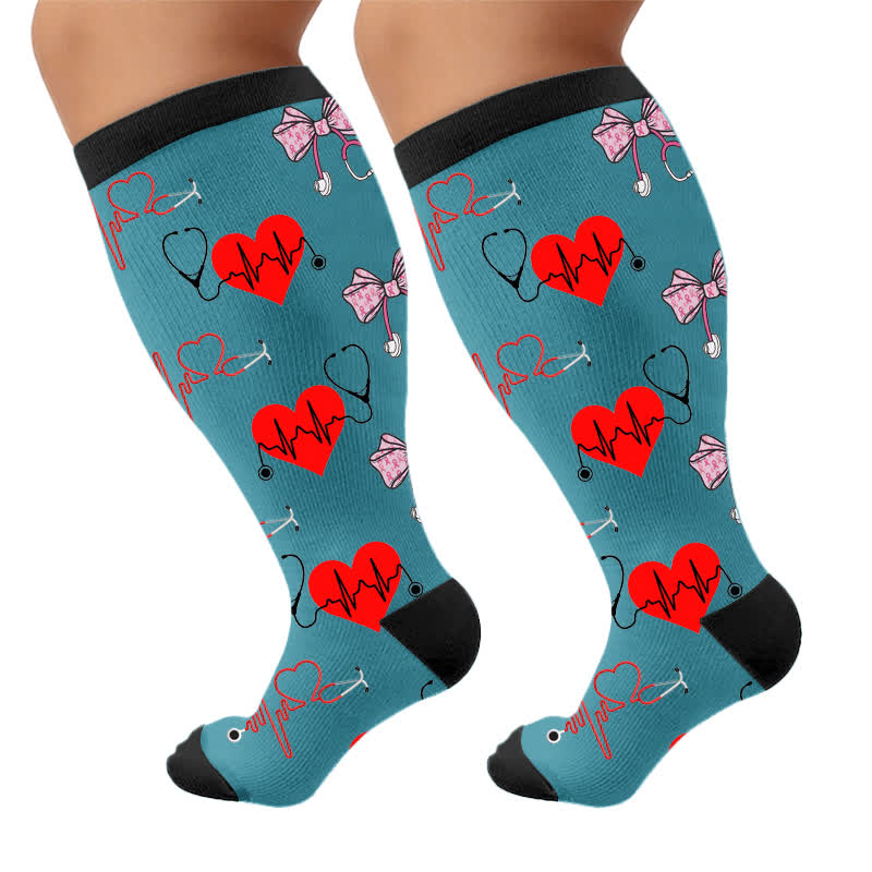 Chaussettes de compression médicales grandes tailles - Bleu (1 paire) - 4XL - image 5