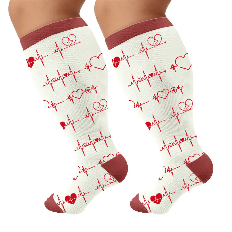 Chaussettes de compression médicales grandes tailles - Blanc (1 paire) - 4XL - image 6