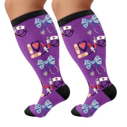 Chaussettes de compression médicales grandes tailles - Violet (1 paire) - 4XL - image 7