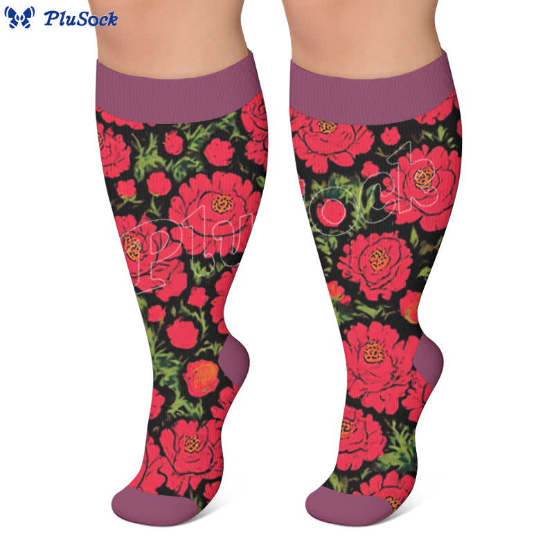 Chaussettes de compression Bold Blossom grandes tailles - image 2