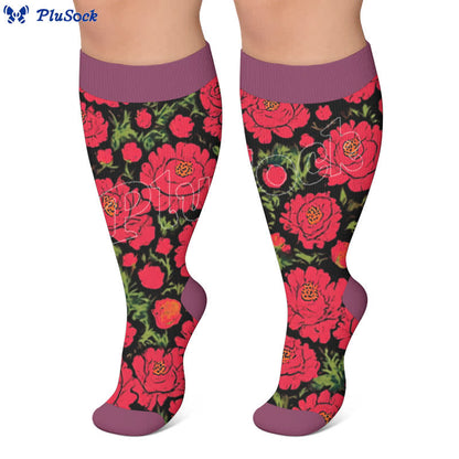 Chaussettes de compression Bold Blossom grandes tailles - image 2