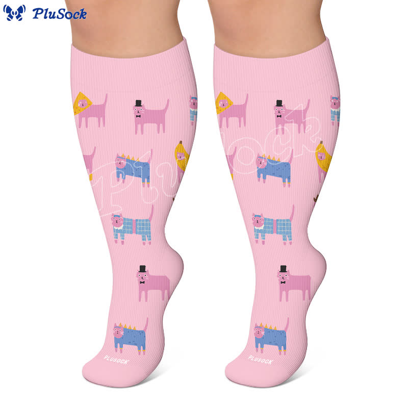 Chaussettes de compression grandes tailles à motifs animaux - image 5