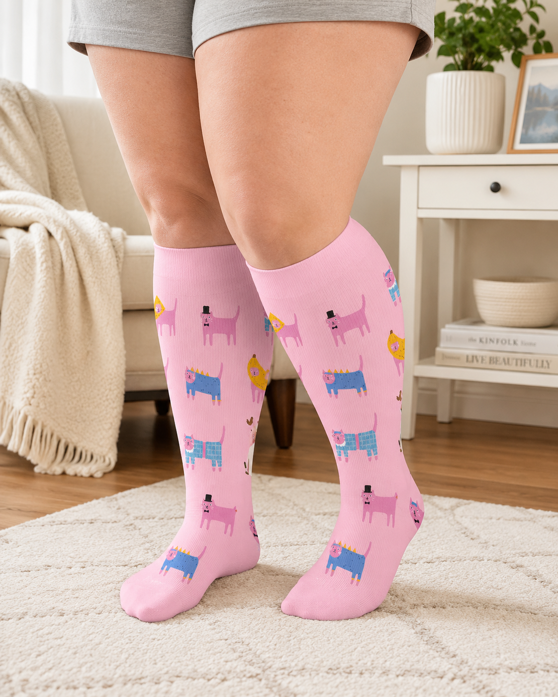 Chaussettes de compression grandes tailles à motifs animaux - image 3