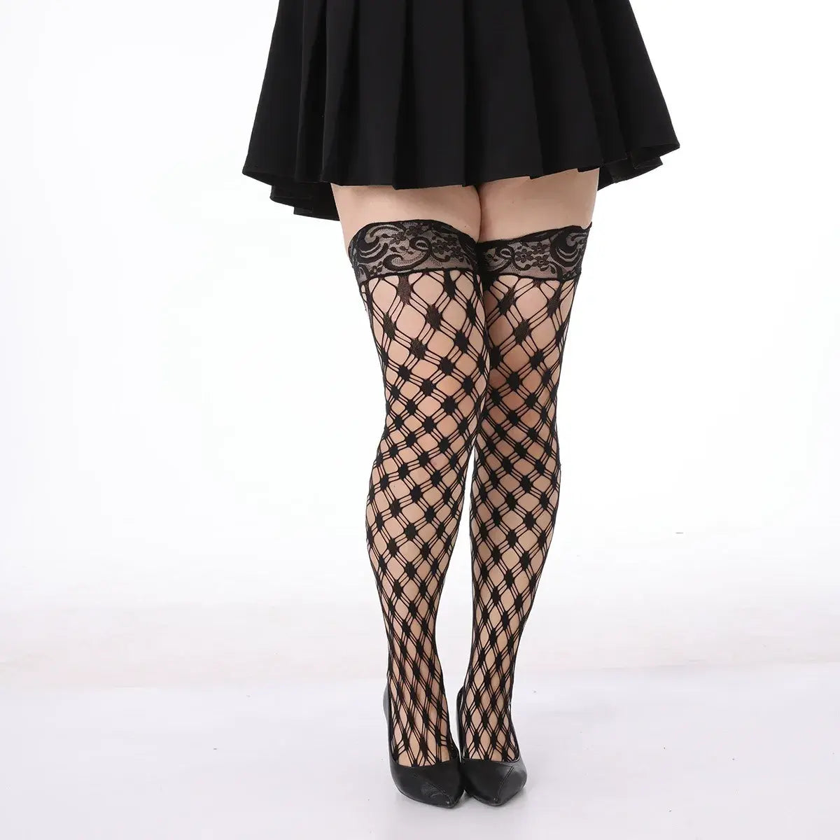 Collants en dentelle montants jusqu'aux cuisses (3 paires) - F - L - image 3