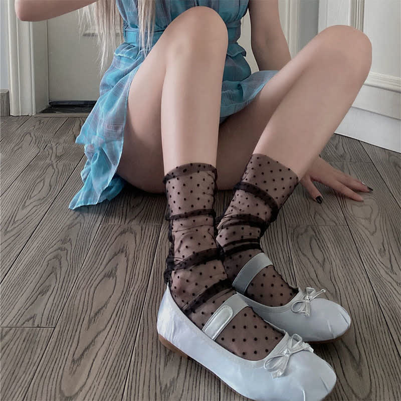 Chaussettes en dentelle douce (4 paires) - G - 42(US2-8,5) - image 7