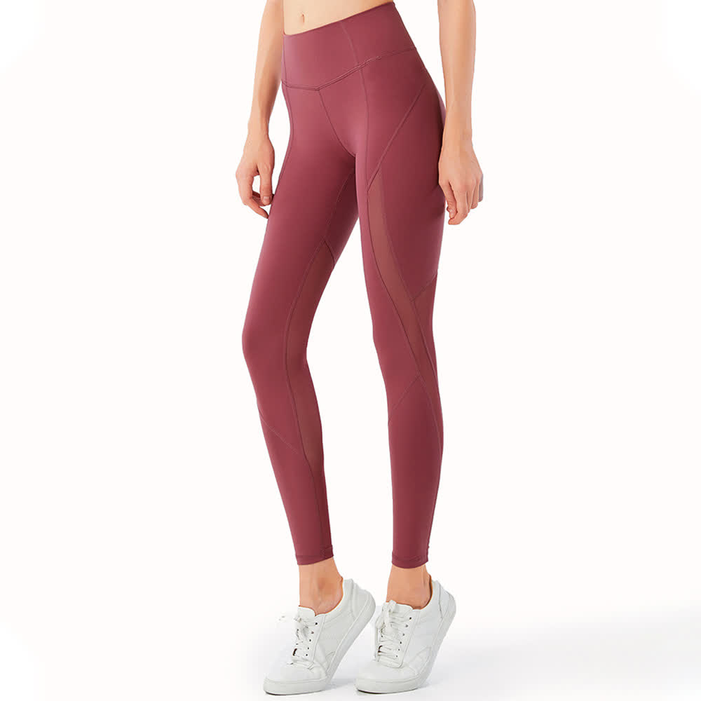 Leggings de yoga sculptants en maille - Rouge - XL - image 2