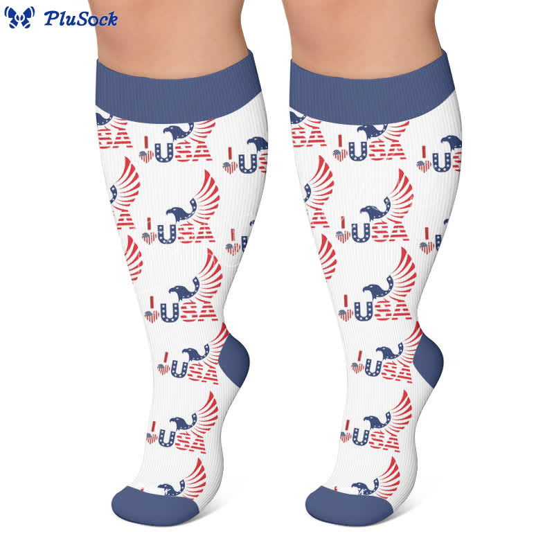 Chaussettes de compression grandes tailles aux couleurs du drapeau - image 7