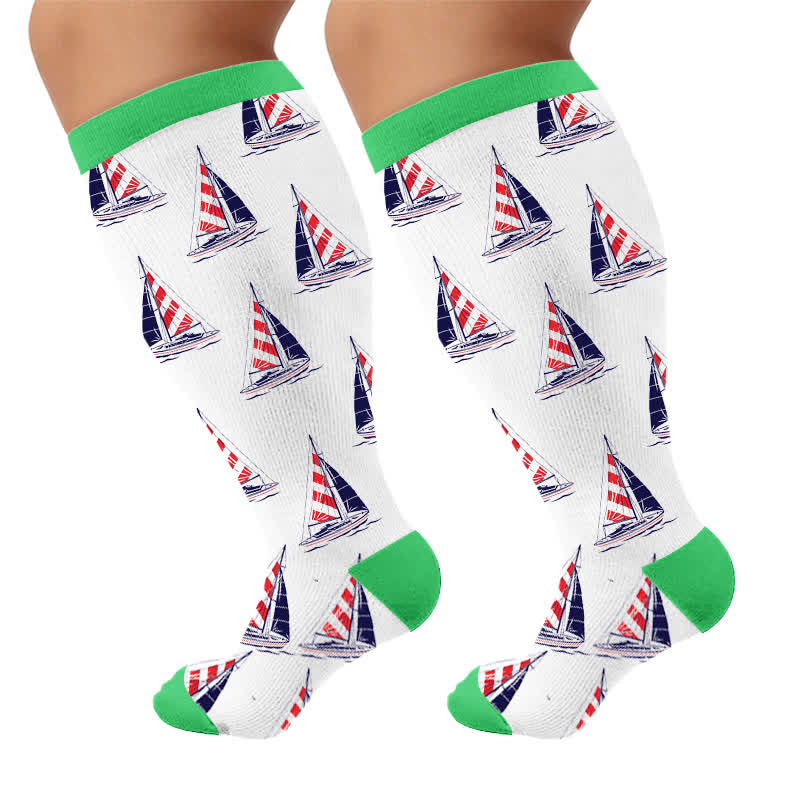 Chaussettes de compression grandes tailles aux couleurs du drapeau - Vert (1 paire) - 4XL - image 8