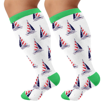 Chaussettes de compression grandes tailles aux couleurs du drapeau - Vert (1 paire) - 4XL - image 8