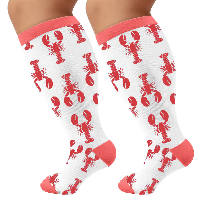 Chaussettes de compression grandes tailles aux couleurs du drapeau - Rose (1 paire) - 4XL - image 9