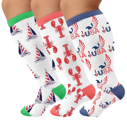Chaussettes de compression grandes tailles aux couleurs du drapeau - Multicolore (3 paires) - 4XL - image 4