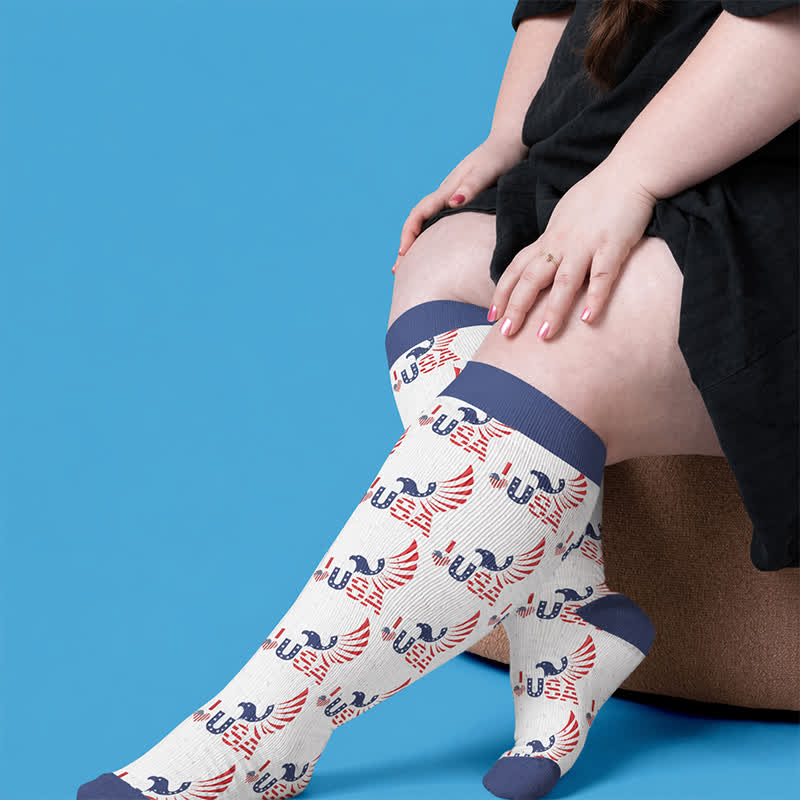 Chaussettes de compression grandes tailles aux couleurs du drapeau - image 3
