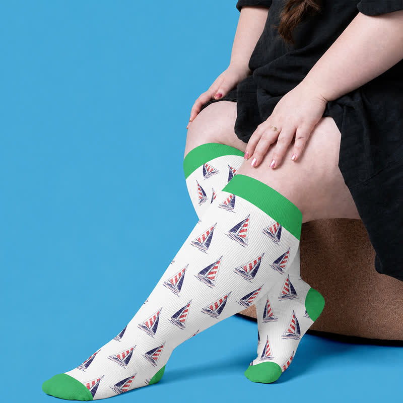 Chaussettes de compression grandes tailles aux couleurs du drapeau - image 1