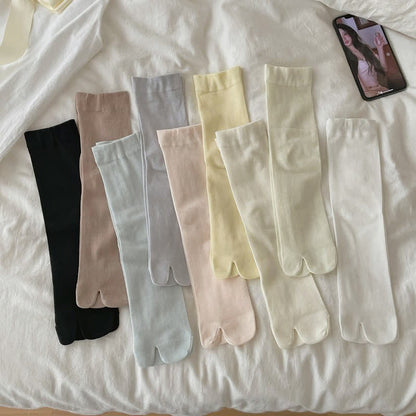 Chaussettes Tabi mi-mollet soyeuses et respirantes (6 paires) - Multicolore - EU36-40(US3-7) - image 1