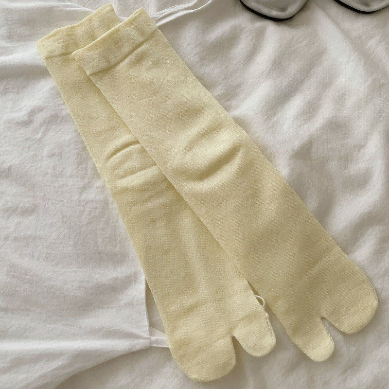 Chaussettes Tabi mi-mollet soyeuses et respirantes (6 paires) - Jaune - EU36-40(US3-7) - image 6