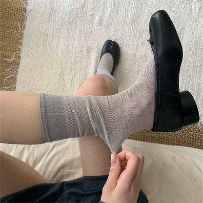 Chaussettes Tabi japonaises en coton (4 paires) - Gris - 40(US4-7) - image 6