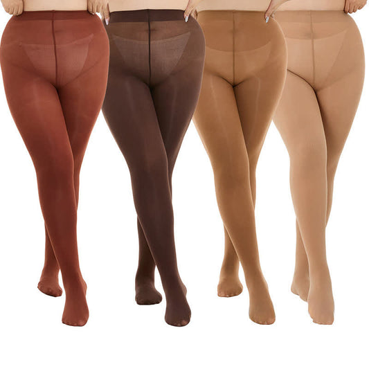 Collants gainants taille haute (3 paires) - Brun + Nude + Caramel - 3XL- 4XL - image 0