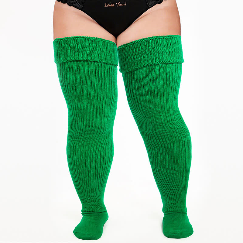 Chaussettes hautes rétro sport - Vert - One Size - image 1
