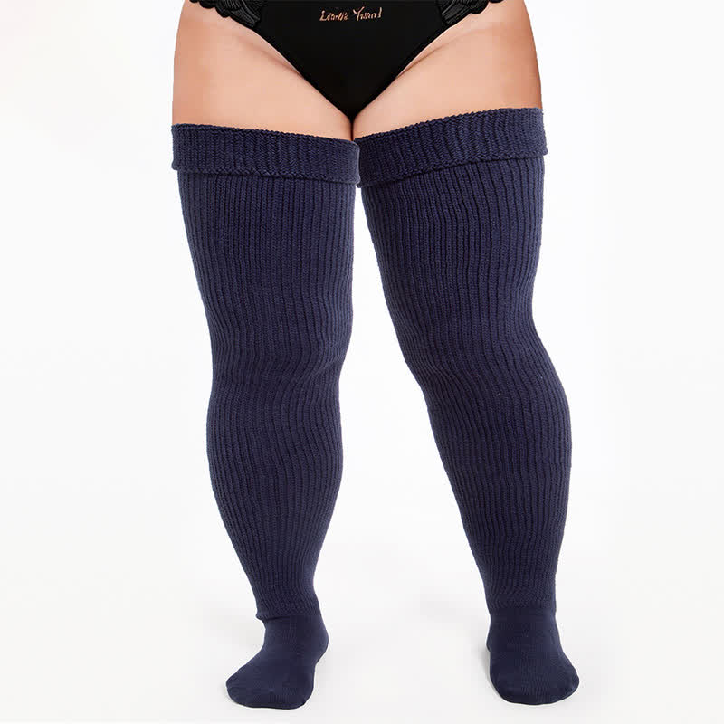 Chaussettes hautes rétro sport - Bleu marine - One Size - image 2