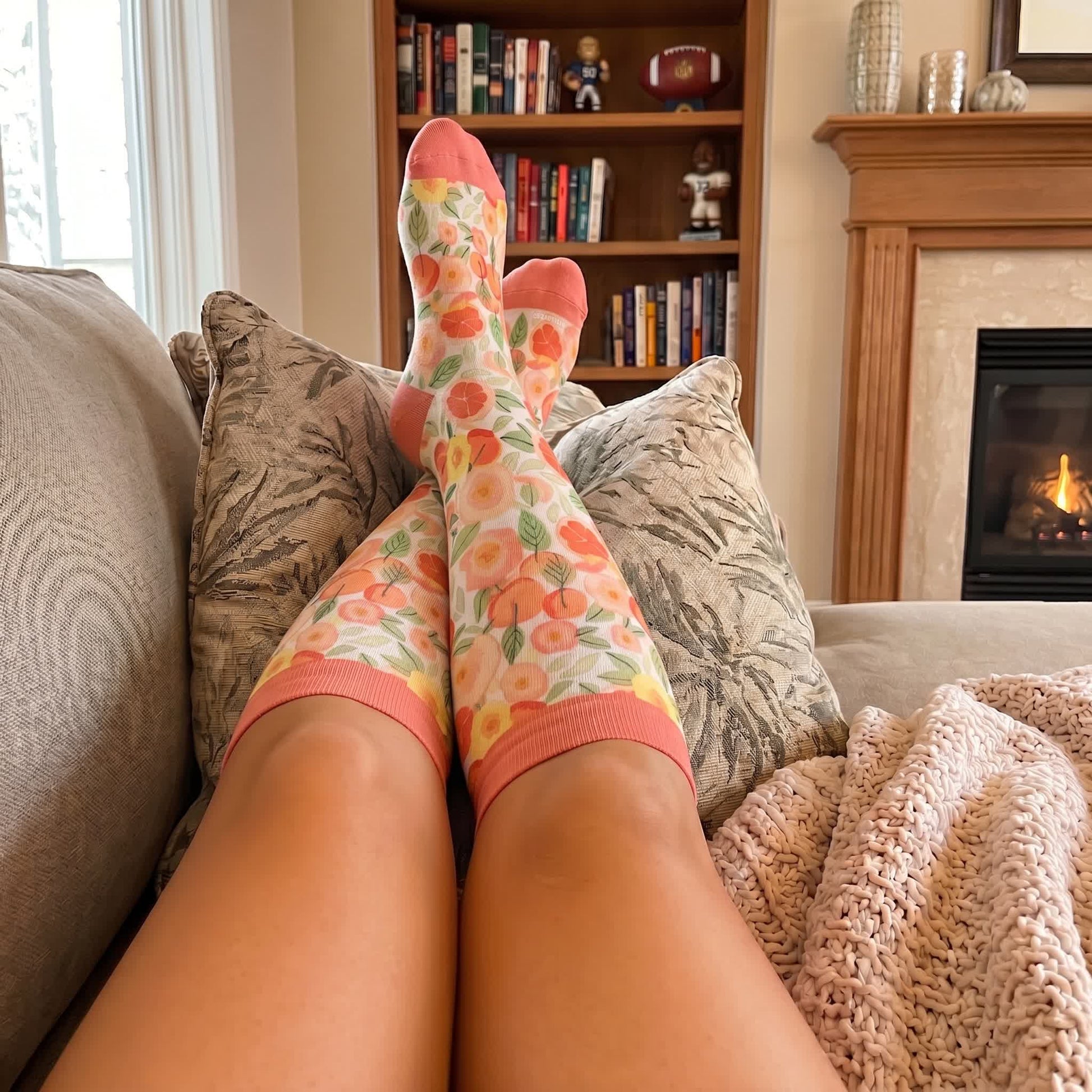 Chaussettes de compression à imprimé fruits grande taille - image 1