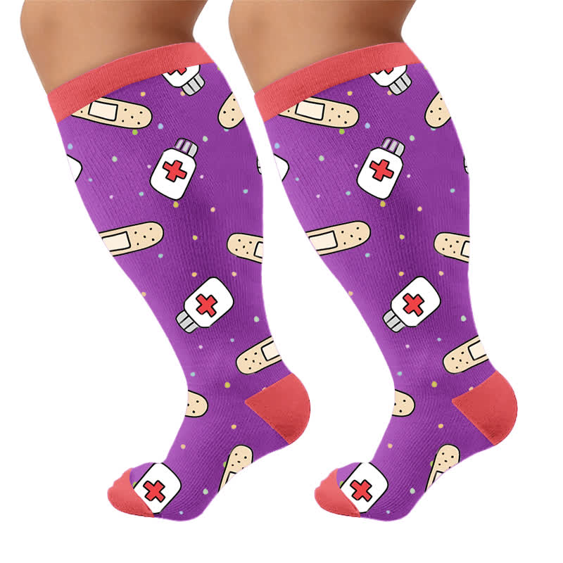 Chaussettes de compression médicales grandes tailles - Violet (1 paire) - 4XL - image 9
