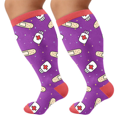 Chaussettes de compression médicales grandes tailles - Violet (1 paire) - 4XL - image 9