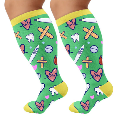 Chaussettes de compression médicales grandes tailles - Vert (1 paire) - 4XL - image 8