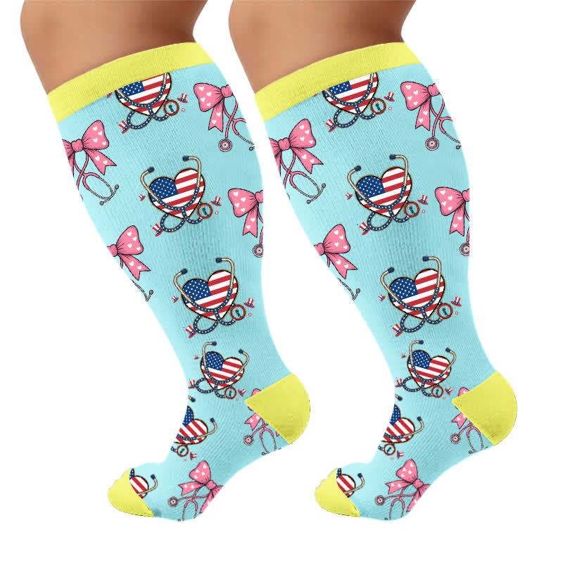 Chaussettes de compression médicales grandes tailles - Bleu (1 paire) - 4XL - image 10