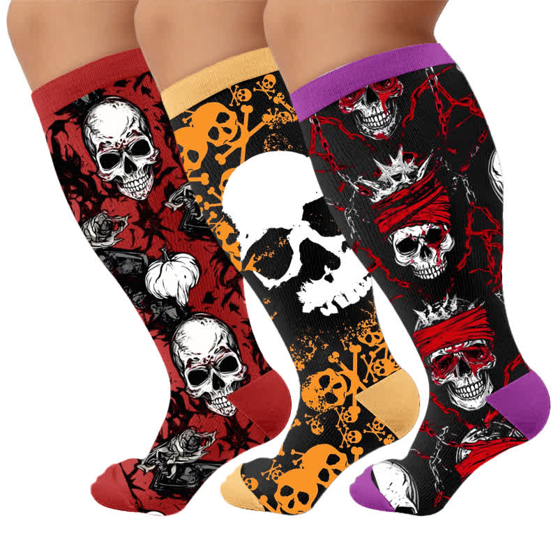 Chaussettes de compression Crossbone grandes tailles - Multicolore (3 paires) - 4XL - image 4