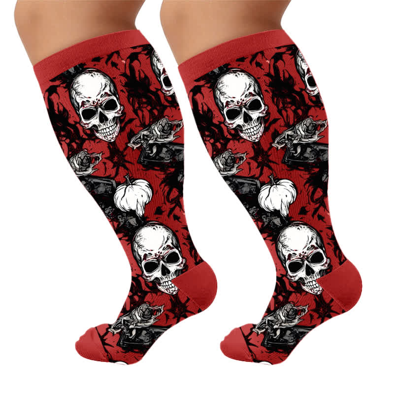 Chaussettes de compression Crossbone grandes tailles - Rouge (1 paire) - 4XL - image 8