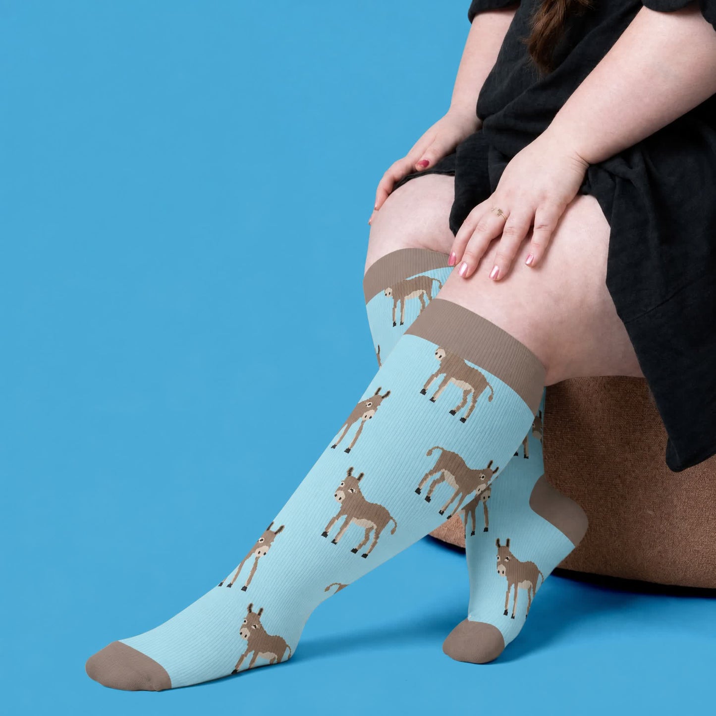 Chaussettes de compression grandes tailles à motifs animaux - image 1