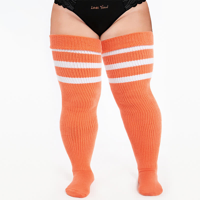 Chaussettes hautes côtelées confortables - Orange - One Size - image 8