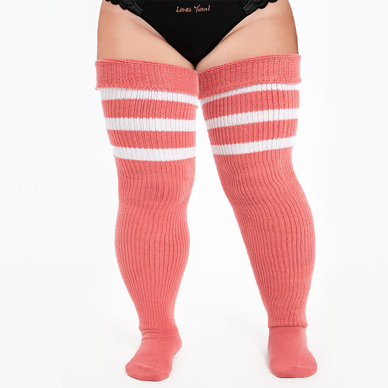 Chaussettes hautes côtelées confortables - Rose clair-A - One Size - image 4