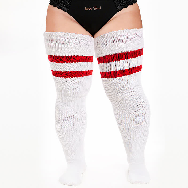 Chaussettes hautes côtelées confortables - Blanc-B - One Size - image 9